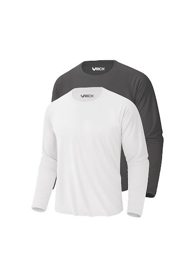 Rich Erkek Beyaz-antrasit 2'li Paket Basic Uzun Kollu Sporcu Body Beyaz-antrasit