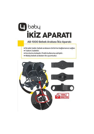 Mimma Baby Dron Ikiz Kabin Bebek Arabası Antrasit