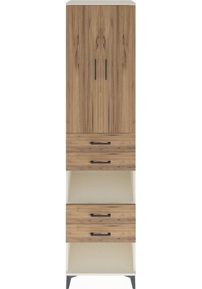 Hyperion Dolap 4 Raflı 4 Çekmeceli 2 Kapaklı 60x44x243 Aytaşı-çam Aytası