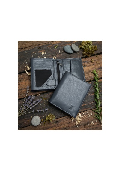 Passtell %100 Hakiki Deri Bozuk Paralı Fermuar Bölmeli Dikey Klasik Erkek Cüzdan Gri Gri