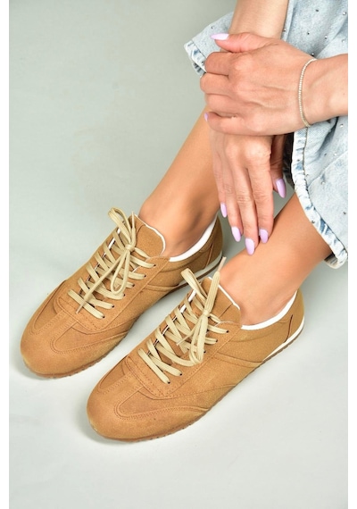Fox Shoes U652846202 Taba Süet Kadın Spor Ayakkabı Sneakers Taba-süet
