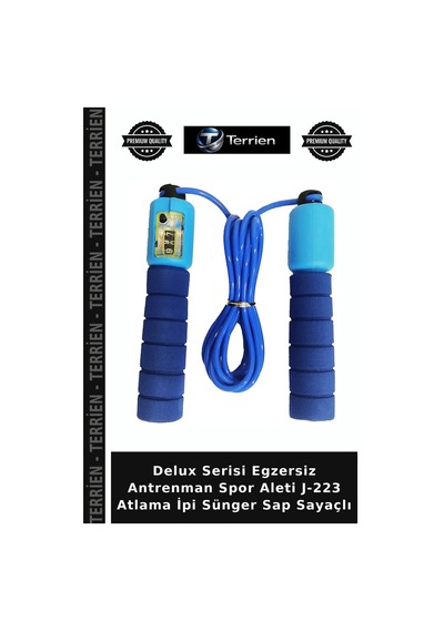 Delux Serisi Egzersiz Antrenman Spor Aleti J-223 Atlama İpi Sünger Sap Sayaçlı