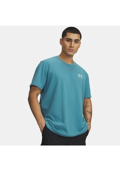 Under Armour Logo Embroidered Heavyweight Erkek Mavi Tişört