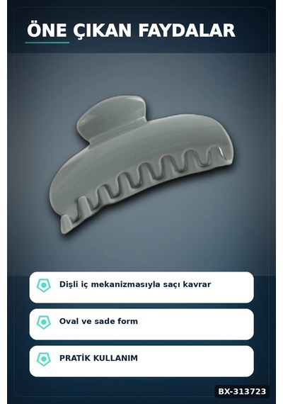 Bay Plastik Oval Mandal Saç Tokası 8 Cm Sert Malzeme 1 Adet Asorti Renk Kullanım Bx-313723 Najmaddin Standart