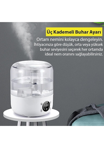 Ezere Th-413 Akıllı Dijital Hava Nemlendirici 3l Kapasite Dokunmatik Panel Uzaktan Kumanda Sessiz Çalışma- 5775