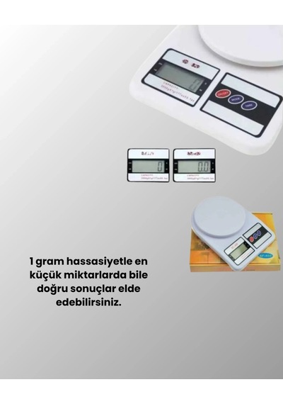 Beyaz Plastik Dijital Mutfak Tartısı 24x16.8x1.5cm Diğer 92520484