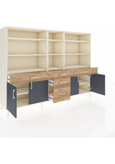 Hyperion Dolap 11 Raflı 5 Çekmeceli 4 Kapaklı 220x44x163 Aytaşı-a Aytaşı-antrasit/çam Hyperion Dolap 11 Raflı 5 Çekmeceli 4 Kapaklı 220x44x163 Aytaşı-a Aytaşı-antrasit/çam