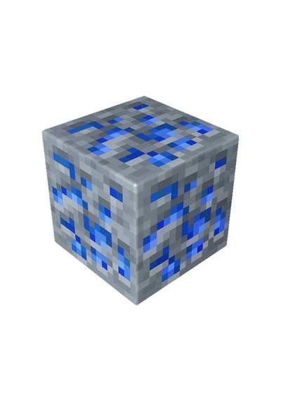 Minecraft Cevheri Taşınabilir Şarjlı Pilli Led Gece Lambası Mavi - Siyah