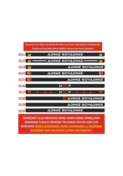 Kişiye Özel Pleksi Takmatik Plakalık - 573624047