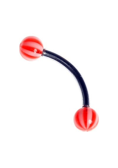 Tdgr00858 Curved Barbel 316 L Bioplast Piercing K7 Çok Renkli