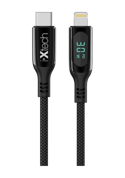 Ixtech Type-c Ix-uc019 Pd 30w Type-c To Lightning Dijital Göstergeli Şarj Ve Data Kablosu