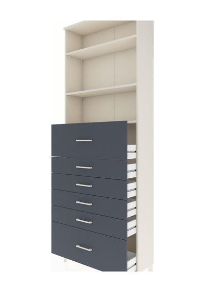 Arges Dolap 3 Raflı 6 Çekmeceli 88x30x243 Aytaşı-antrasit Aytaşı