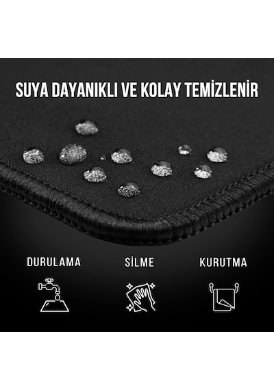 Klasse Pro Black Edition - Dikişli Kenar 70x30, 90x40, 100x50 Ve 120x60 Cm Oyuncu Gaming Mouse