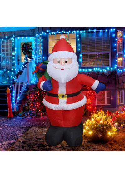 Yılbaşı Şişme Dekor Işıklı Noel Baba 135cm Fanlı Şişme Özelliği Pompasız Şişme Diğer