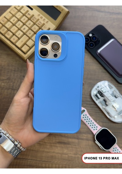 Apple iPhone 13 Pro Max Uyumlu Kamera Korumalı Darbeye Dayanıklı Renk Atmayan Keep Silikon Kılıf Mavi