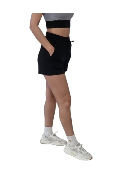 Nature The Brand Penye Kısa Şort,pamuklu Şort, Spor Koşu Fitness Şortu, Terletmez Rahat Kumaş Siyah