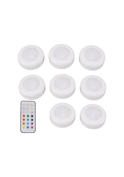 Pm-27186 Led Mobilya Merdiven Pilli Aydınlatma 3m Yapışkanlı Kumandalı Rgb + 4000k 8 Li Paket Beyaz