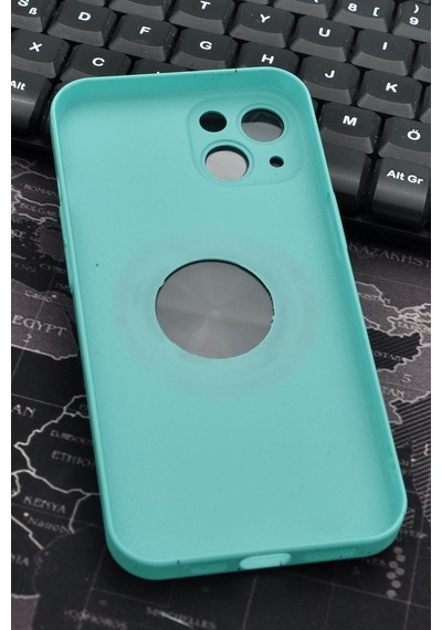 Apple Uyumlu iPhone 13 Uyumlu Mint Yeşil Benekli Desenli İnce Sert Kapak Kılıf Kamera Lens Korumalı Mint Yeşili -