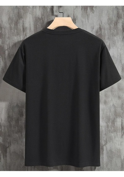 The Worlds Countless T-shirt - Siyah Baskılı Oversize Bisiklet Yaka Kısa Kol Tişört Siyah
