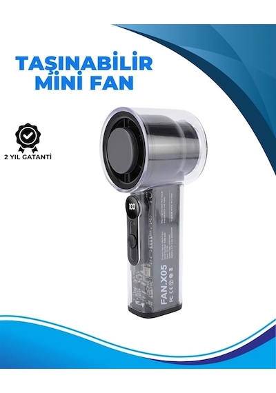 Taşınabilir El Fanı 100 Seviyeli Rüzgar Hızı Ayarı Sessiz Çalışma Dijital Ekranlı