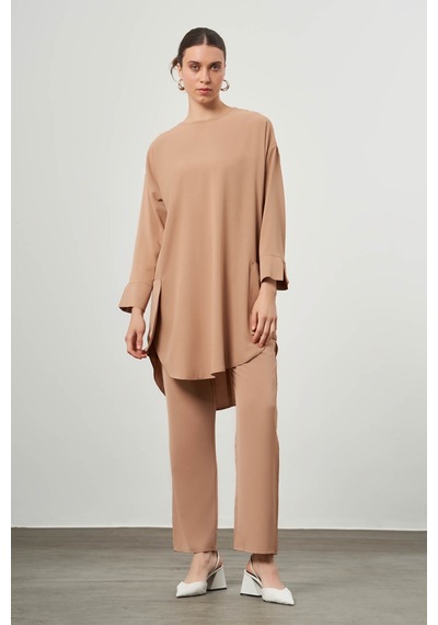Mizalle Desen Dokulu Cepli Taba Tunik Taba