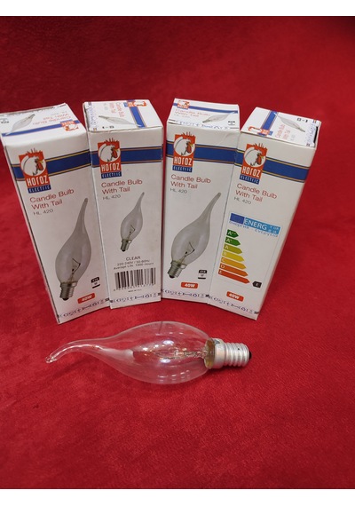 Dekoratif Mum Ampul.şeffaf 40.watt 4.adetli Paket E.14
