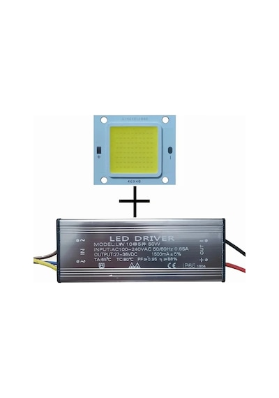 50w Cob Led Driver 50w Power Led Renk Beyaz 50 Watt Projektör Ledi