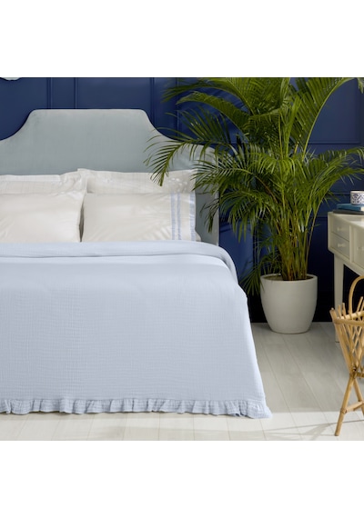 Karaca Home Blue Muse %100 Pamuk Nish Set Çift Kişilik Pike Takımı Mavi Çok Renkli