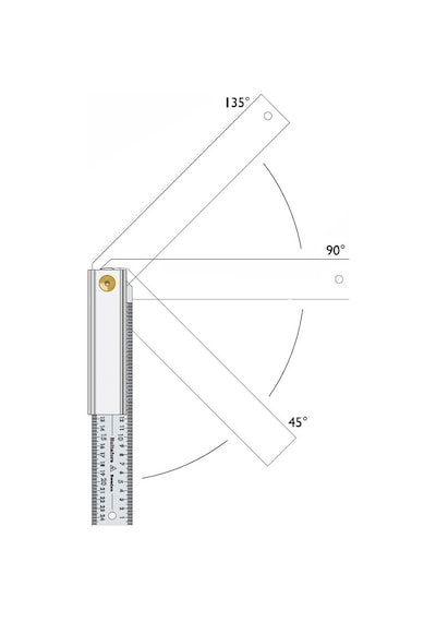 Hultafors 253103 Quattro25 Ayarlı Üç Açılı Çelik Gönye 250  Mm