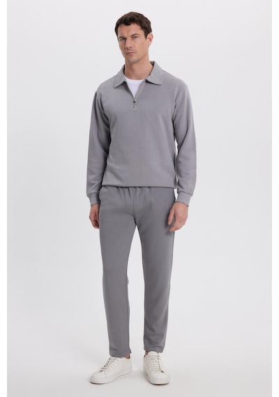 Tudors Erkek Relax Fit Rahat Kesim Pamuklu 3 İplik Fermuarlı Polo Yaka Gri Sweatshirt-41823 Gri Tudors Erkek Relax Fit Rahat Kesim Pamuklu 3 İplik Fermuarlı Polo Yaka Gri Sweatshirt-41823 Gri