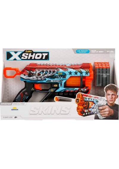 36561 X-shot Skins Griefer 12 Mermili Sünger Dart Atan Silah 32 Cm
