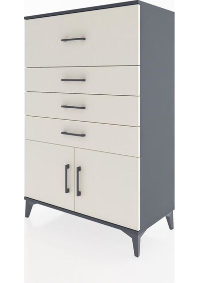 Hyperion Dolap 4 Çekmeceli 2 Kapaklı 88x44x134 Antrasit-aytaşı Antrasit Hyperion Dolap 4 Çekmeceli 2 Kapaklı 88x44x134 Antrasit-aytaşı Antrasit