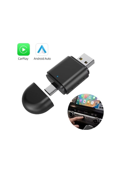 Pm-27447 Kablosuz Carplay - Android Auto Çevirici Dönüştürücü Adaptör İki Girişli Usb - Type-c