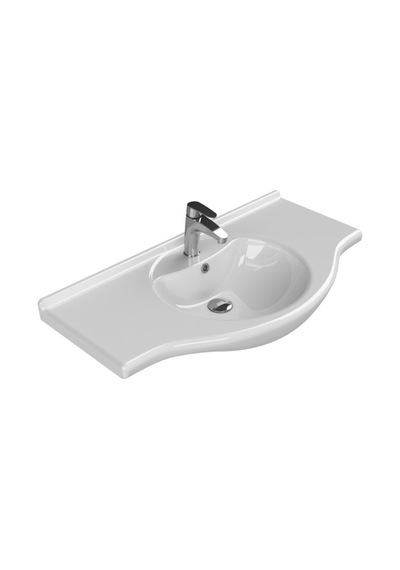 95 50 Cm Etajerli Lavabo, Turkuaz Seramik 508 Yeşil