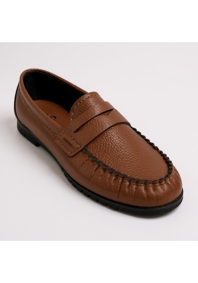 Dosa Shoes Kadın Babet Taba Zincir Tokalı Hafif Rahat Taban Şık Günlük Ayakkabı Kahverengi