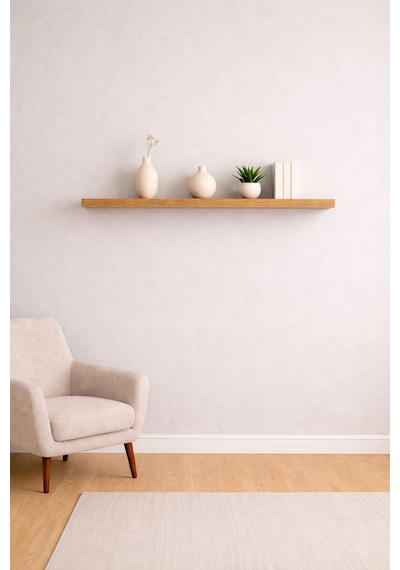 Yankı-byeg 90 Cm Safir Meşe Mdf Uçan Duvar Rafı Gizli Bağlantı Kitaplık Safir Meşe