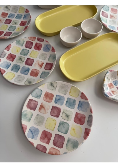 Takım Kahvaltı Colors Noyan 12 Parça 6 Kişilik Desenli