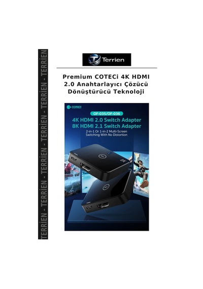 Premium Coteci 4k Hdmı 2.0 Anahtarlayıcı Çözücü Dönüştürücü Teknoloji