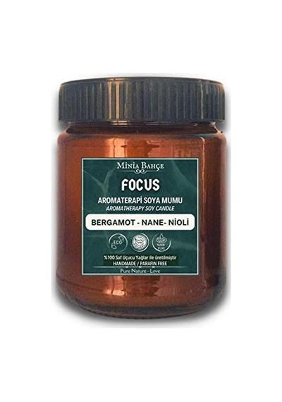 Minia Bahçe Bitki Sanat Atölyesi Aromaterapi Soya Mum, Focus Konsantrasyonlanma , 150gr Diğer