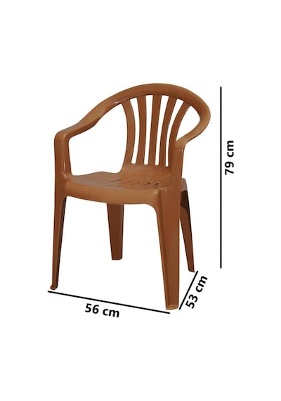 Omnipazar Mt-gf101 Carrera Plastik Bahçe Balkon Koltuk Sandalye 4'lü Set Kahverengi