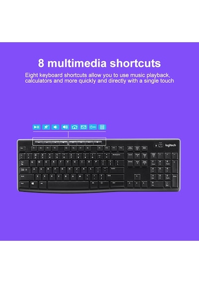 Logitech Mk270 2.4ghz Kablosuz Klavye + Fare Seti Siyah