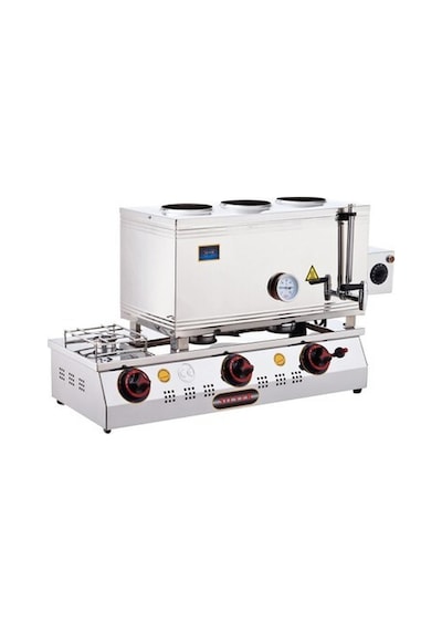Işıkgaz Silverinox Doğalgaz + Elektrikli 40 Litre 3 Demlikli Çay Kazanı Slvr-2101-d