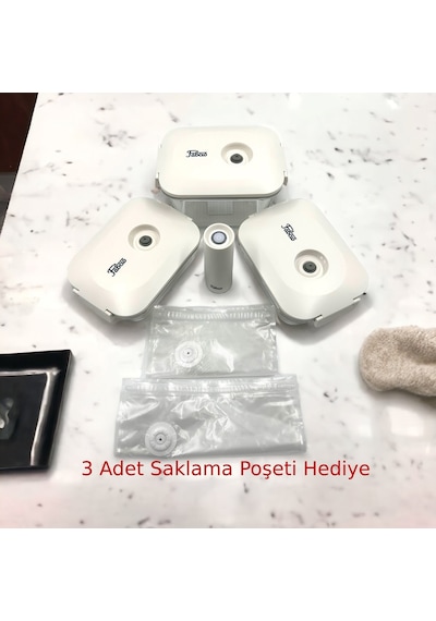 Fabcio Fresco Otomatik Vakum Pompalı Cam Saklama Kabı Seti Şarj