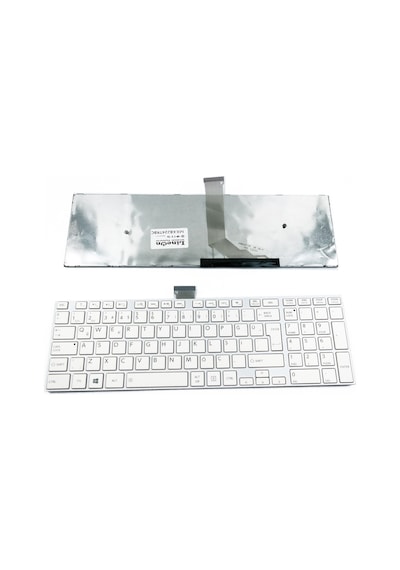 Laptopshop Toshiba Uyumlu Satellite C55-A Notebook Klavye Beyaz Çıtalı