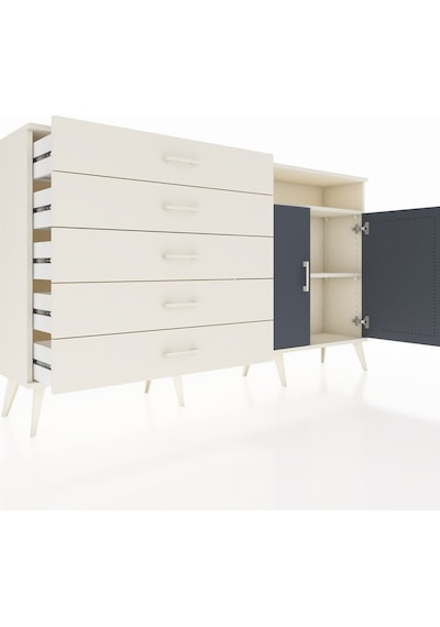 Arges Konsol 2 Raflı 5 Çekmeceli 2 Kapaklı 176x30x99 Aytaşı-antra Aytaşı-antrasit/aytaşı