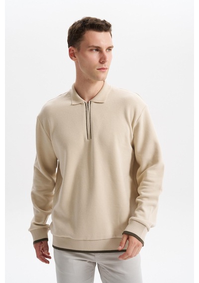AR-MA Arma Erkek Selanik Kumaş Polo Yaka Yarım Fermuarlı Regular Fit Sweatshirt Kazak K30554697902 Bej AR-MA Arma Erkek Selanik Kumaş Polo Yaka Yarım Fermuarlı Regular Fit Sweatshirt Kazak K30554697902 Bej