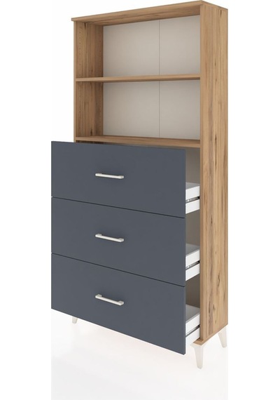 Arges Dolap 2 Raflı 3 Çekmeceli 88x30x182 Çam-antrasit Atlas Çam Arges Dolap 2 Raflı 3 Çekmeceli 88x30x182 Çam-antrasit Atlas Çam