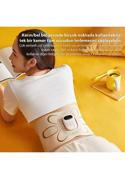 Ezere Slimbelt Pro Ems Isıtmalı Bel Ve Karın Masaj + Egzersiz Kemeri Dijital Ekranlı Şarjlı 3 Kademeli- 5775