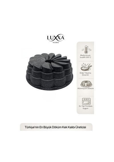 Flora Döküm Kek Kalıbı 26cm Antrasit Antrasit