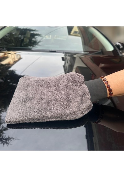 Mikrofiber Oto Yıkama Eldiveni Araç Yıkama Eldiveni Premium Gri